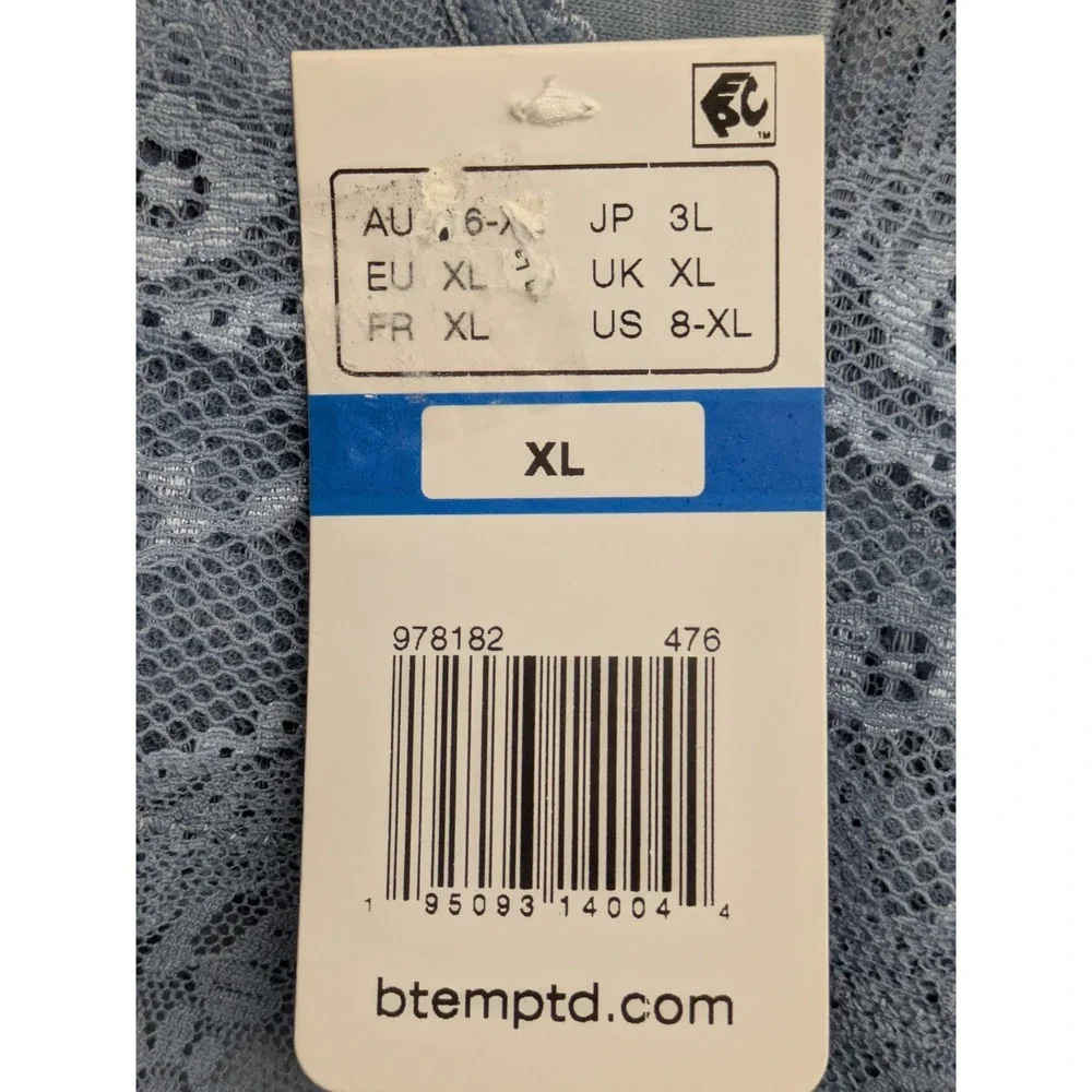 b.tempt'd 978182 Lace‎ Kiss Bikini Panty Size X-Large Blue NWT